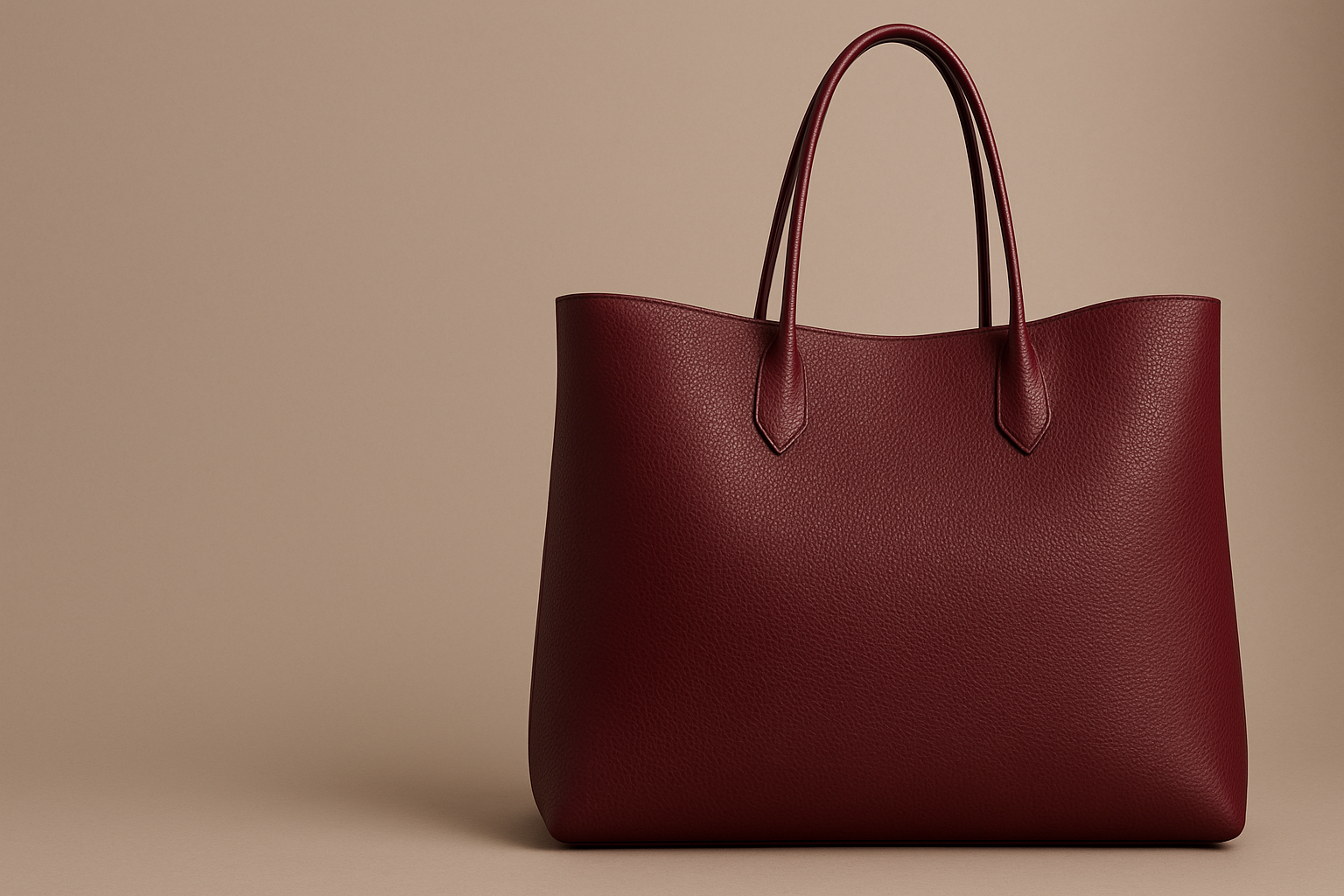 Grand tote bag bordeaux en cuir martelé - Collection cabas spacieux SKyb