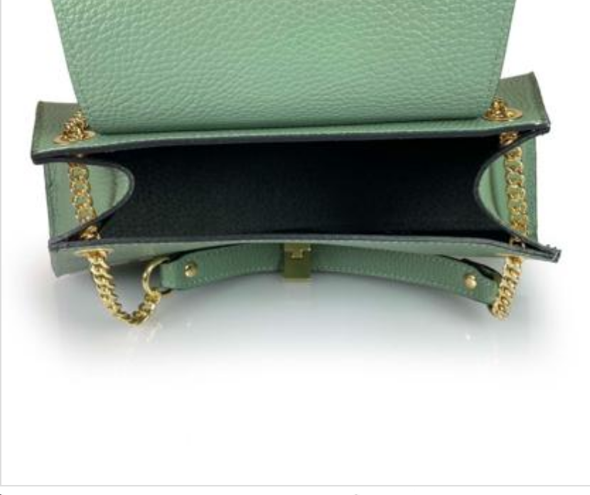 (55C109) Sac à Main Cuir Véritable avec Chaîne Dorée - Collection Géométrique Contemporaine