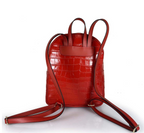 (55C2084) Sac à Dos Cuir Véritable Imprimé Crocodile - Maroquinerie Contemporaine Italienne