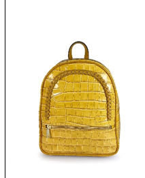 (55C2084) Sac à Dos Cuir Véritable Imprimé Crocodile - Maroquinerie Contemporaine Italienne