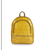 (55C2084) Sac à Dos Cuir Véritable Imprimé Crocodile - Maroquinerie Contemporaine Italienne