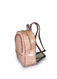 55C2084 Sac à Dos Cuir Vachette Imprimé Crocodile - Maroquinerie Contemporaine Italienne