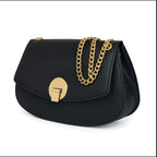 55C109 Sac à Main Cuir Vachette avec Chaînes Dorées - Collection Géométrique Contemporaine