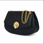55C109 Sac à Main Cuir Vachette avec Chaînes Dorées - Collection Géométrique Contemporaine