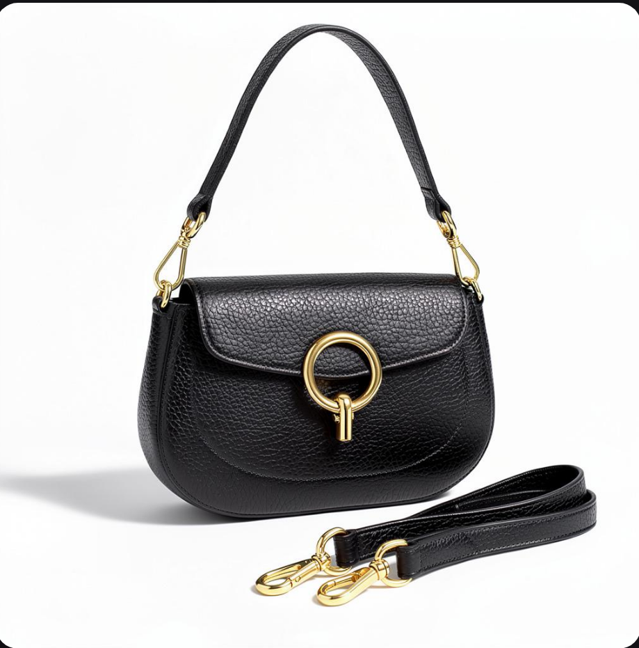 (55C163) Sac Saddle Cuir Véritable - Classique Intemporel