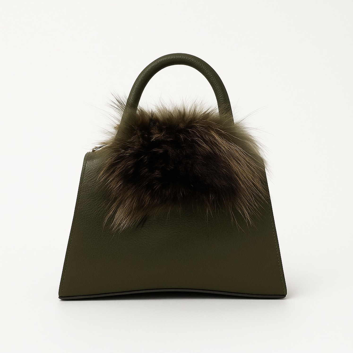 Sac à Main en Cuir Veau et Fourrure - Artisanat Italien