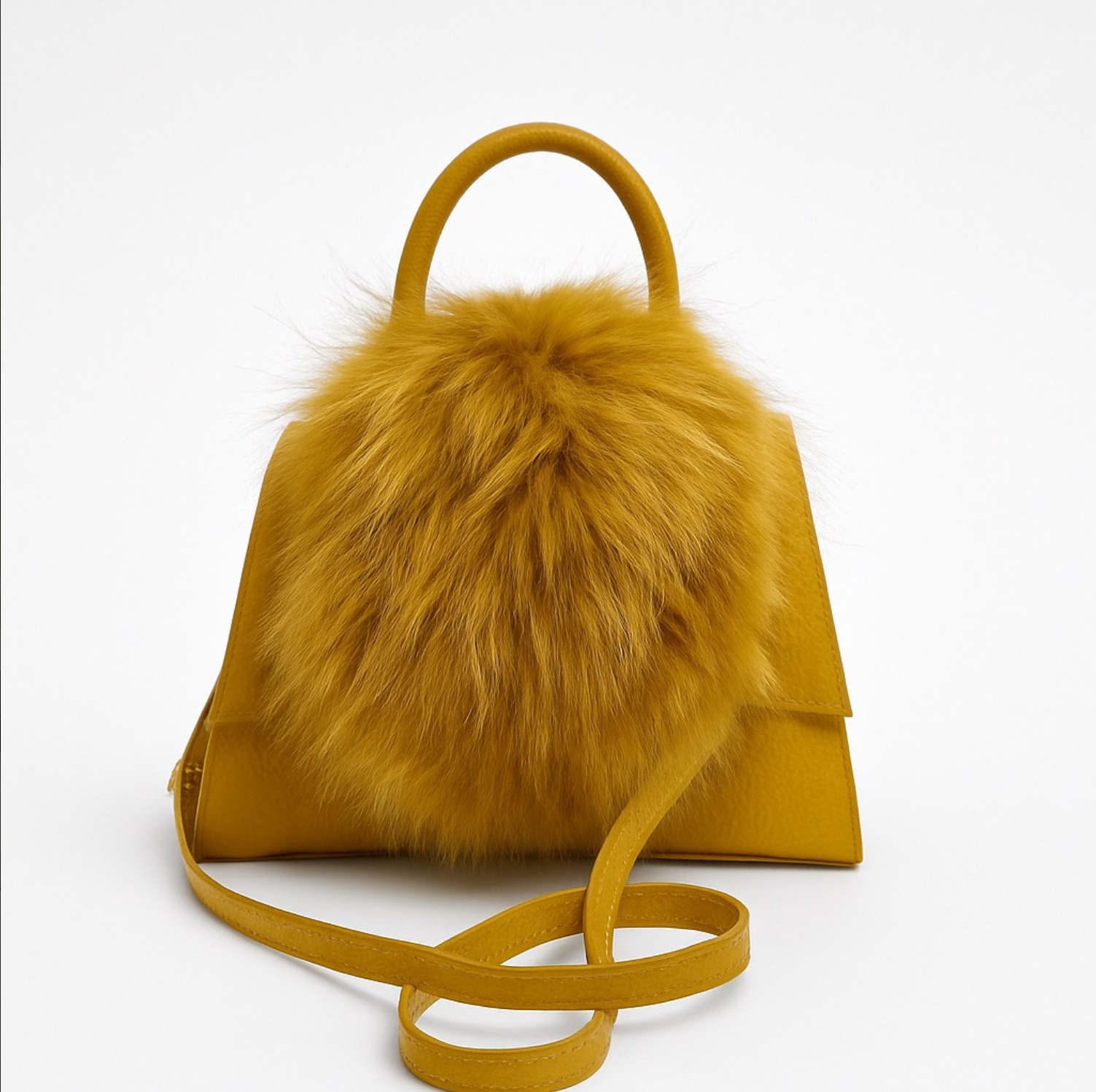 Sac à Main en Cuir Veau et Fourrure - Artisanat Italien