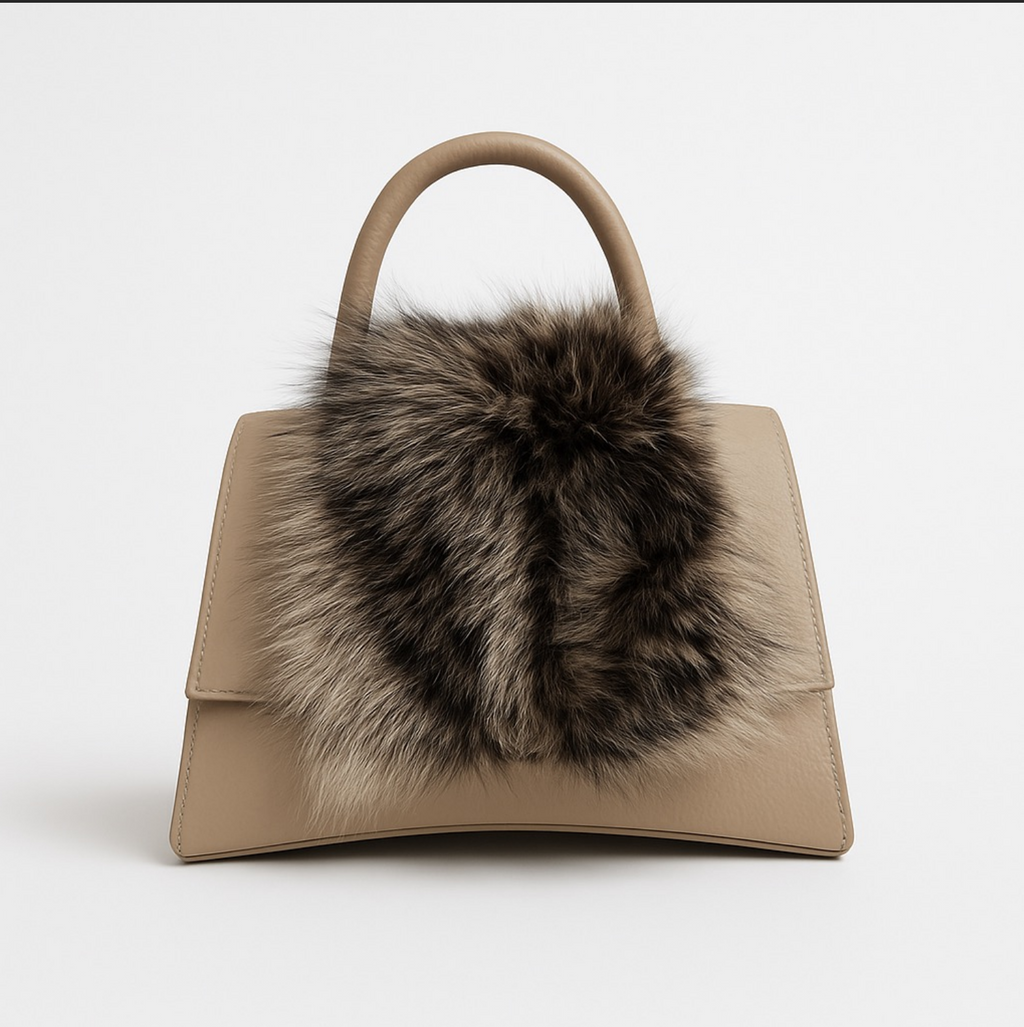 Sac à Main en Cuir Veau et Fourrure - Artisanat Italien