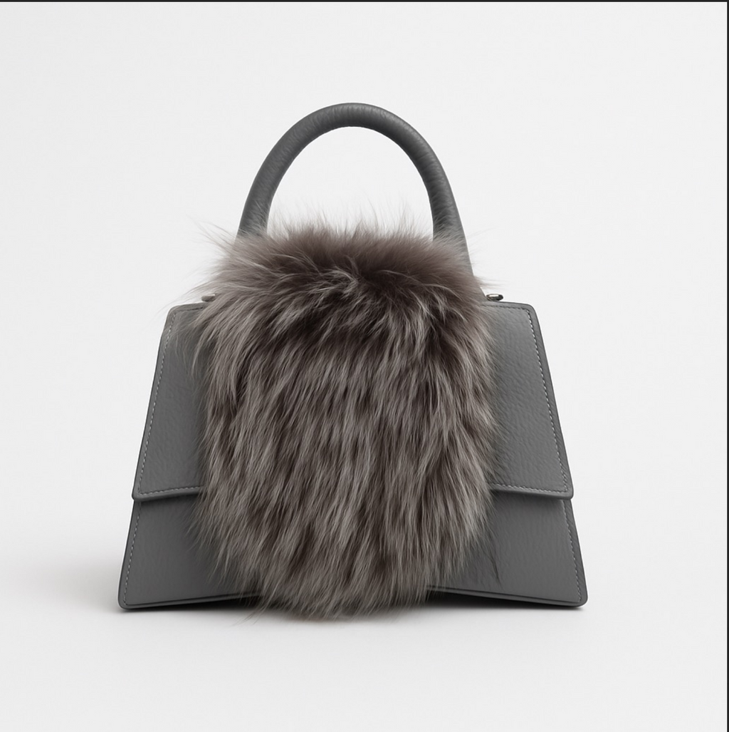 Sac à Main en Cuir Veau et Fourrure - Artisanat Italien