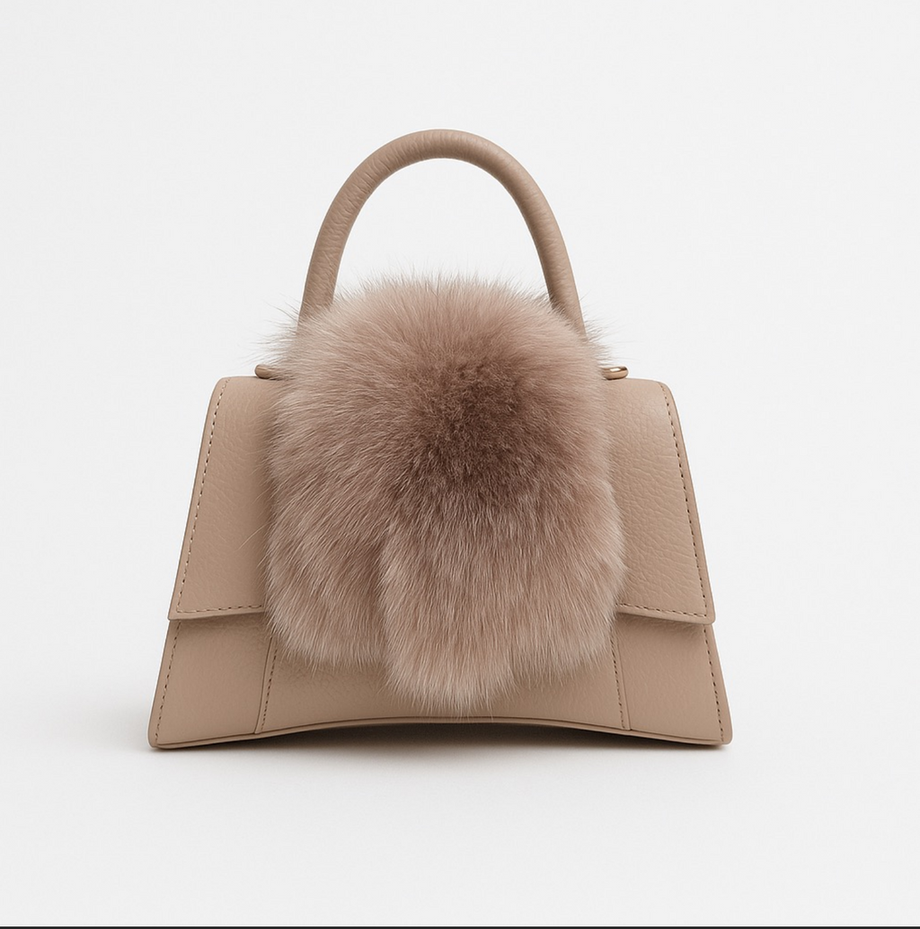 Sac à Main en Cuir Veau et Fourrure - Artisanat Italien