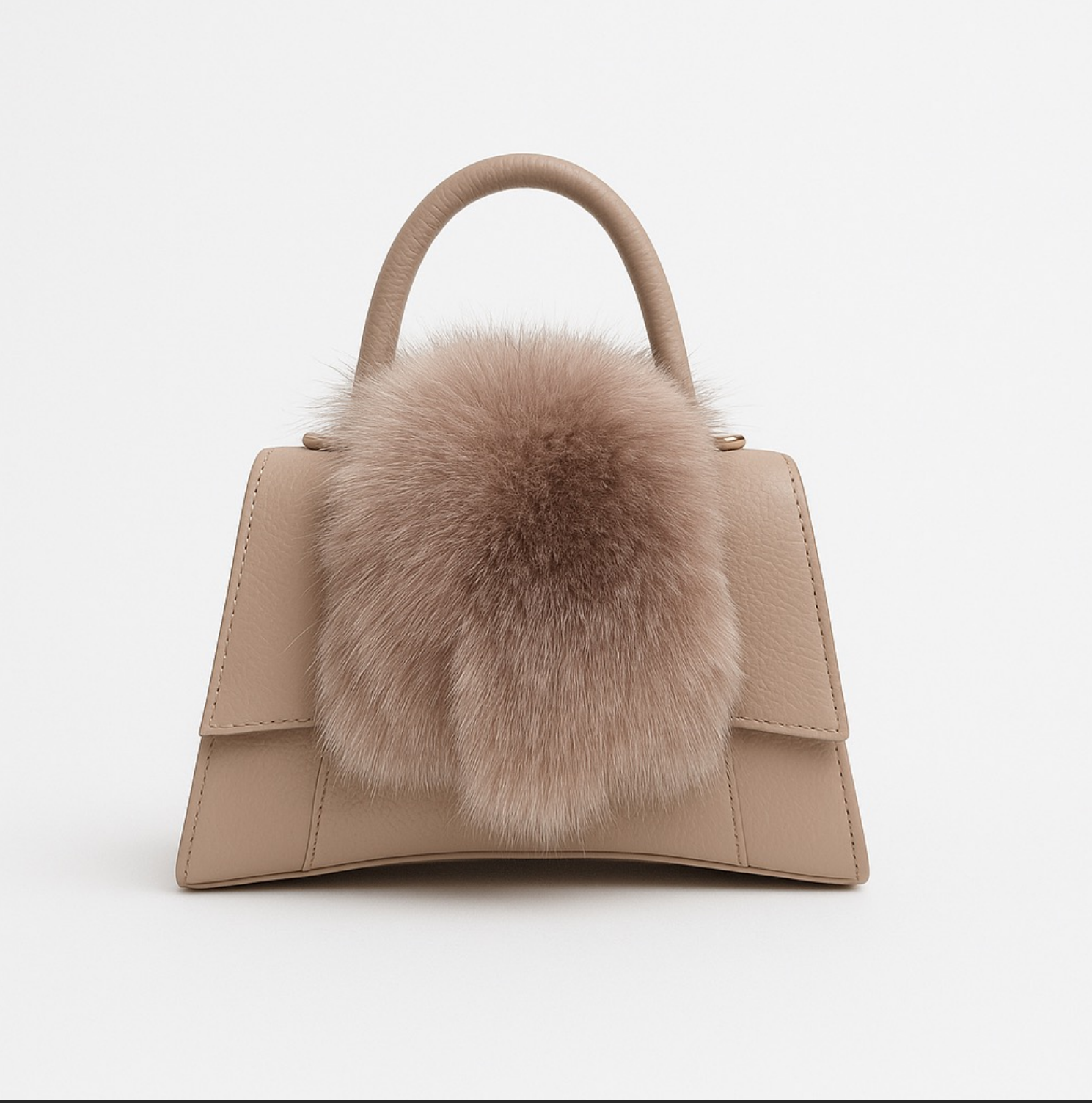Sac à Main en Cuir Veau et Fourrure - Artisanat Italien