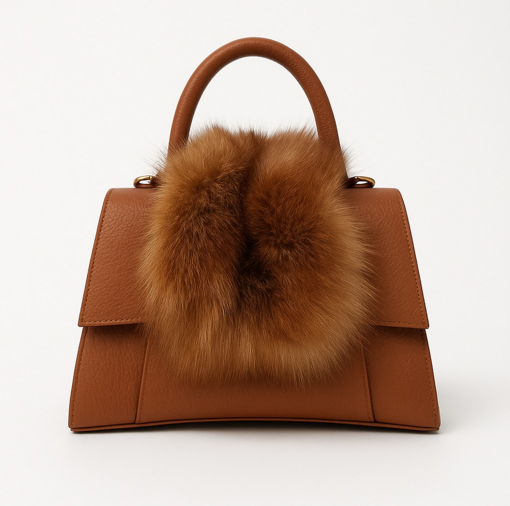Sac à Main en Cuir Veau et Fourrure - Artisanat Italien