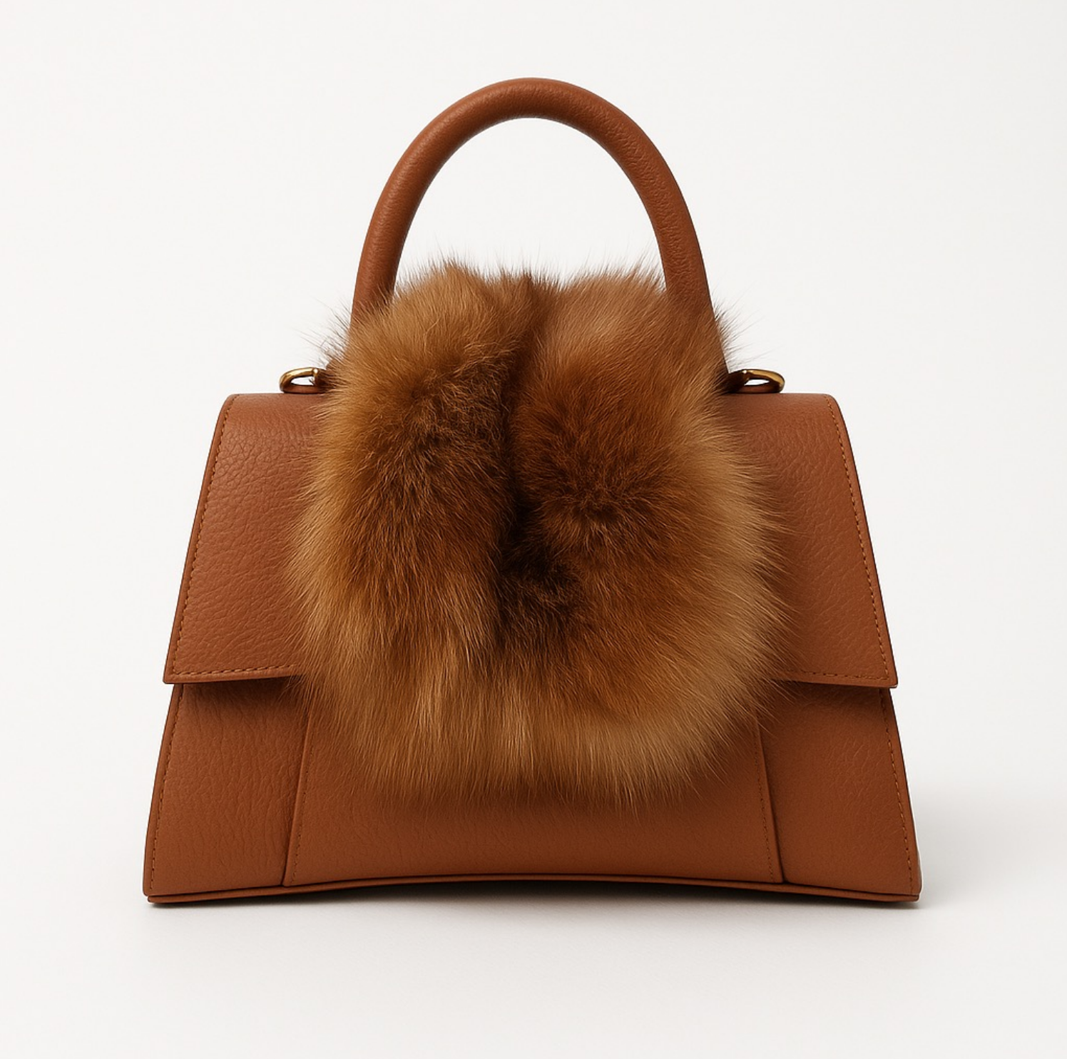 Sac à Main en Cuir Veau et Fourrure - Artisanat Italien