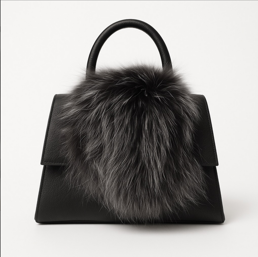 Sac à Main en Cuir Veau et Fourrure - Artisanat Italien
