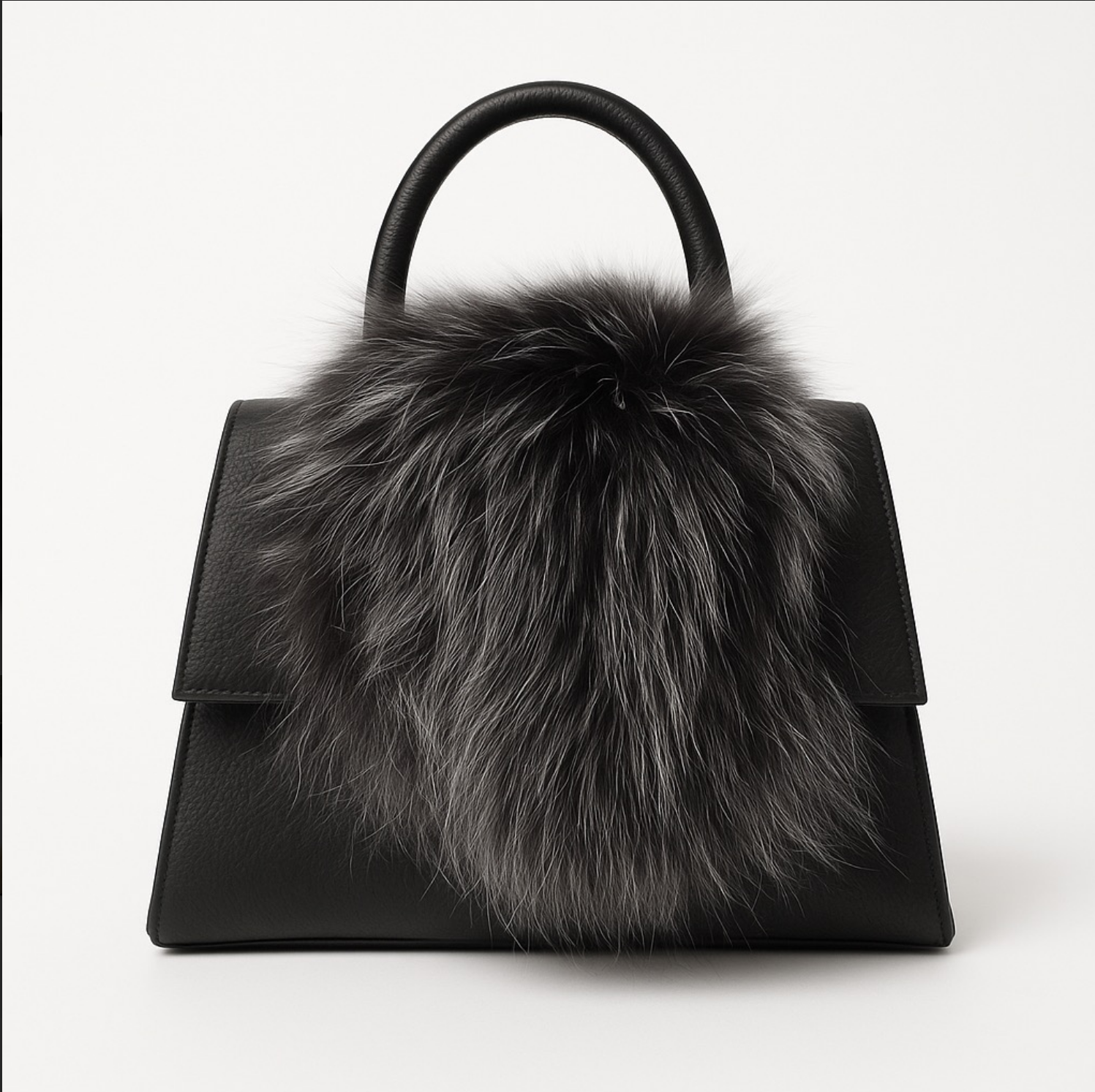 Sac à Main en Cuir Veau et Fourrure - Artisanat Italien