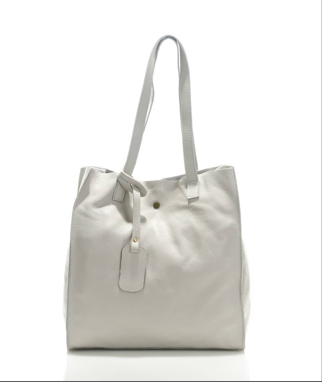 (668868) Sac Fourre-Tout Cuir Véritable Bordeaux - Grand Tote Bag Cabas Italien Souple