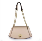 55C109 Sac à Main Cuir Vachette avec Chaînes Dorées - Collection Géométrique Contemporaine