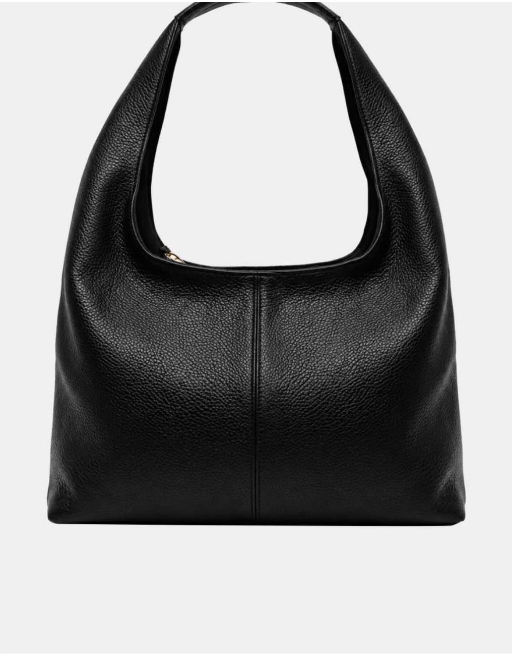 Le BETTINA — Sac hobo cuir vachette grainé Noir, made in Italy — SKyb
