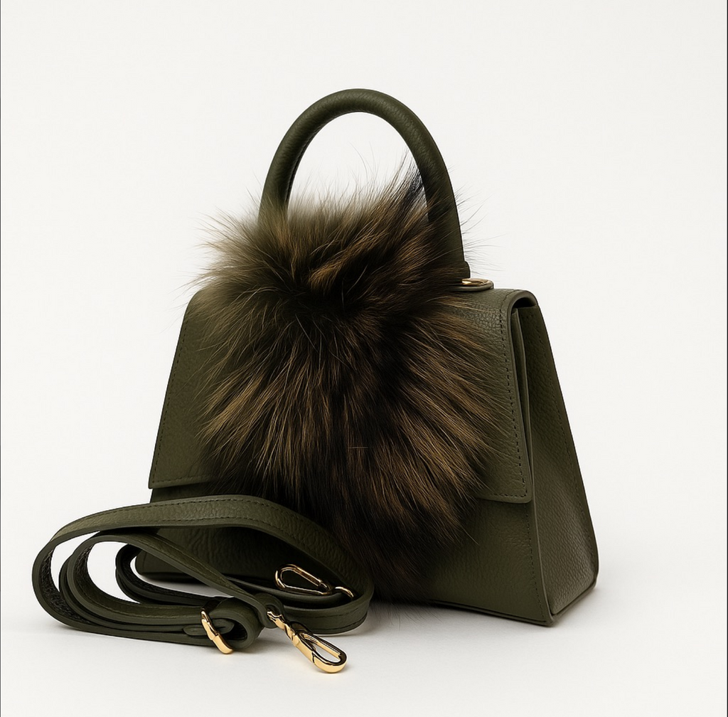 Sac à Main en Cuir Veau et Fourrure - Artisanat Italien