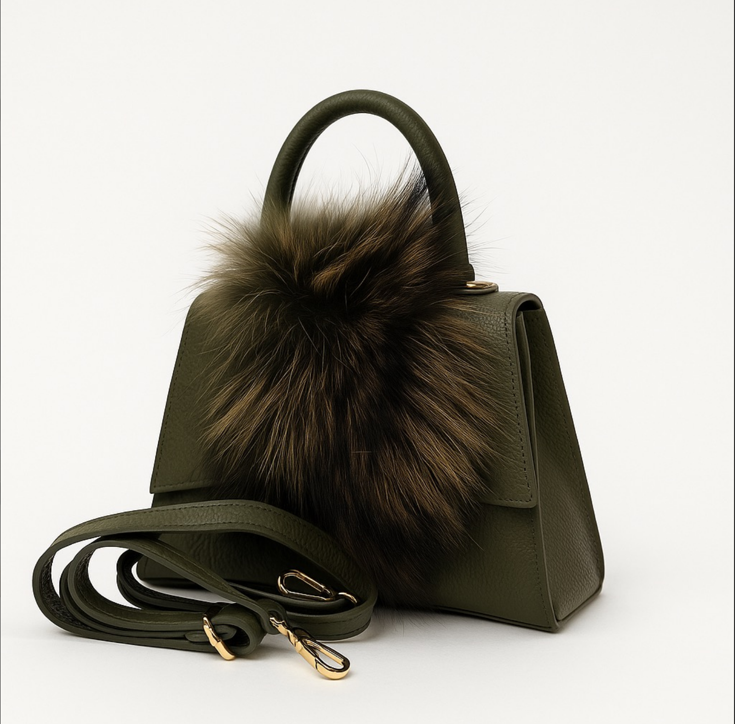 Sac à Main en Cuir Veau et Fourrure - Artisanat Italien