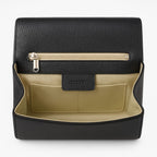 55C089 Pochette Cuir Vachette Noir avec Poignée Nouée - Design Minimaliste Made in Italy | SKyb