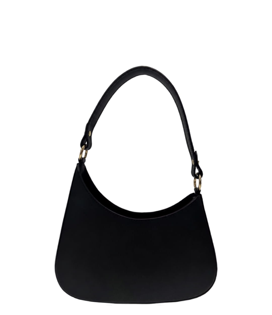 Sac bandoulière IGINIA en cuir véritable noir, artisanat italien — SKyb