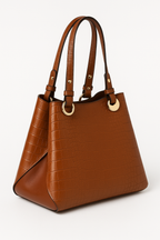 Sac cognac crocodile clous optimisé