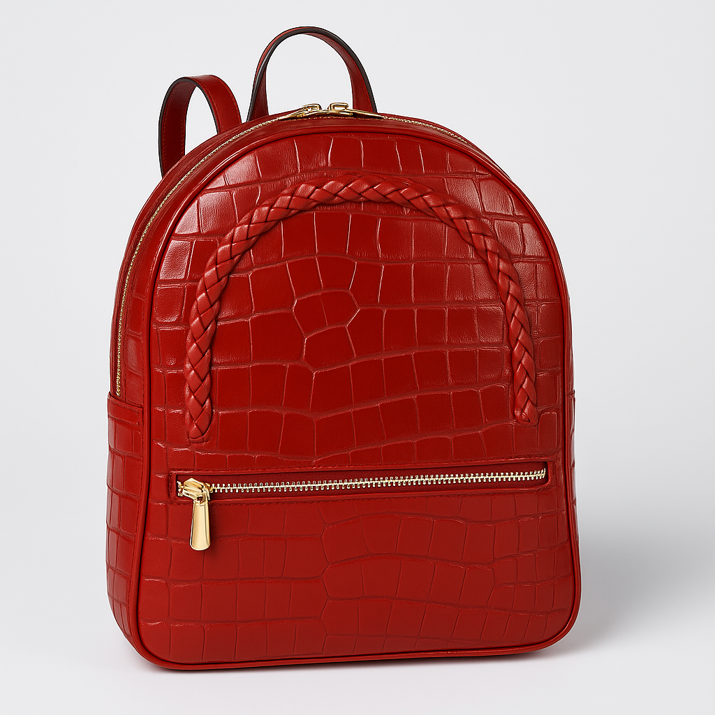 Sac à dos rouge crocodile face optimisé